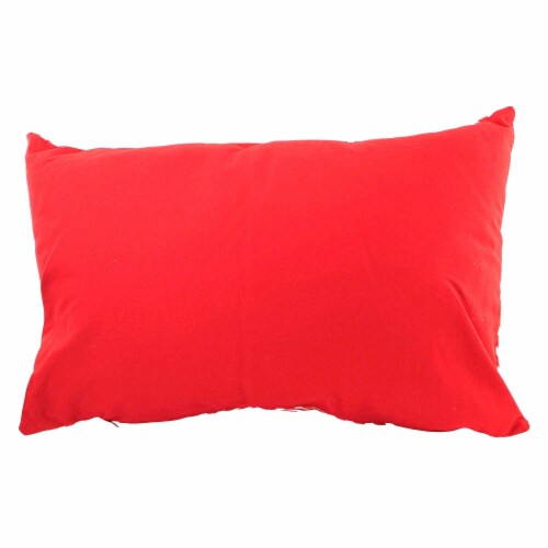 Valentine's Day Red/White Chevron Pillow Fabric Hearts Love Xoxo 60118E Perspective: back
