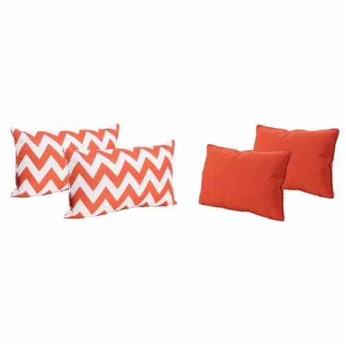 Orange and white clearance outdoor pillows