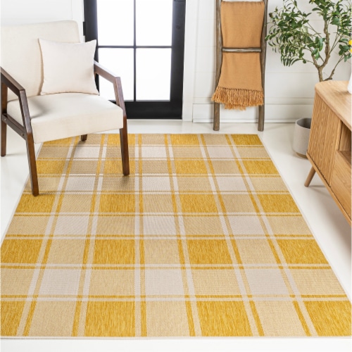 Sabine Traditional Farmhouse Bold Gingham Indoor/Outdoor Area Rug Perspective: back
