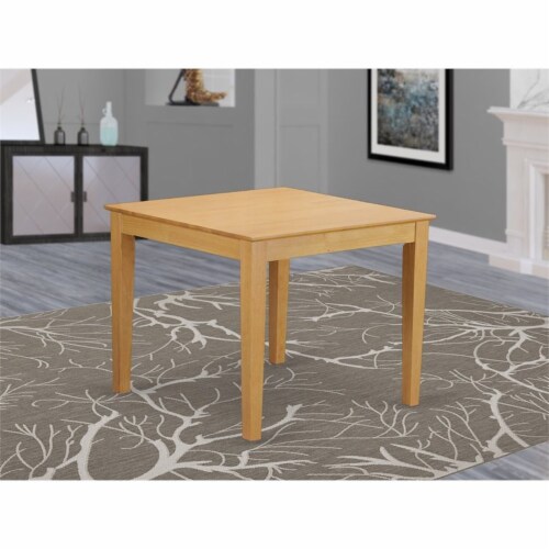 East West Furniture Oxford Square Traditional Wood Dining Table in Oak