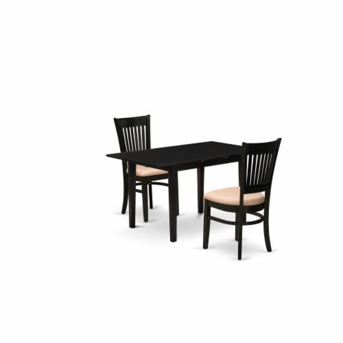 East West Furniture Dudley 6-piece Traditional Wood Kitchen Table Set in Black Perspective: back