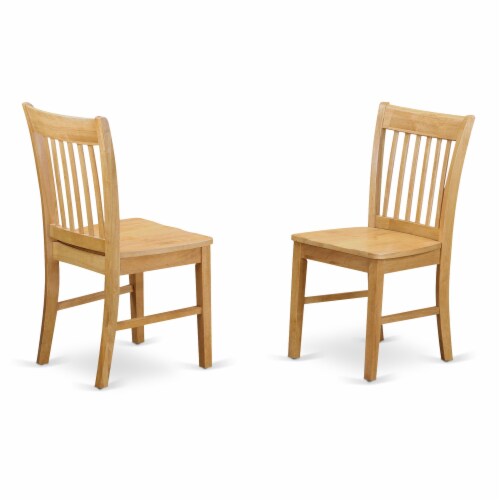 East West Furniture Antique 3-piece Small Dining Table and Chair Set in Oak Perspective: back