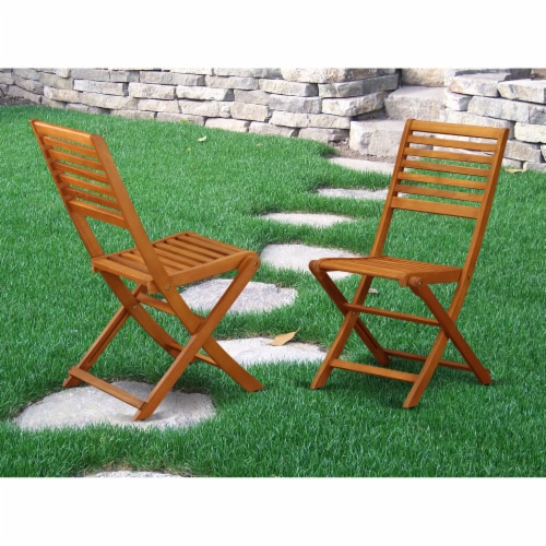 Set of 2 Chairs BBSCWNA Solid Acacia Solid wood Outdoor-Furniture Side Foldable Chair Perspective: back