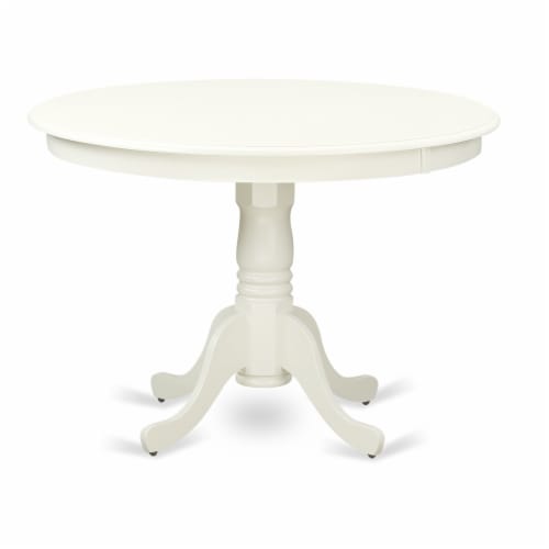 3Pc Round 42  Table With Two 9-Inch Drop Leaves & 2 Parson Chair ,Color Eggnog Perspective: back