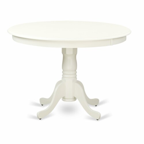 5Pc Round 42  table With Two 9  Drop Leaves & Four Parson Chair ,Color Eggnog Perspective: back