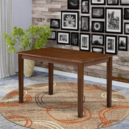East West Furniture Yarmouth Rectangular Wood Dining Table in Natural Perspective: back