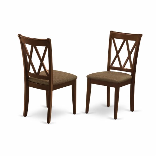 3PC SET ROUND DINETTE KITCHEN TABLE with 2 WOOD SEAT CHAIRS IN LINEN WHITE 