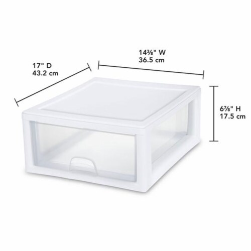Sterilite 16 Qt Single Box Modular Stacking Storage Drawer Container