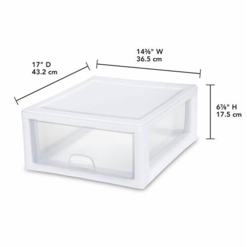 Sterilite 16 Qt Single Box Modular Stacking Storage Drawer Container (24  Pack), 24pk - Baker's