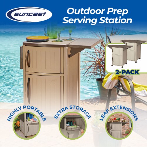 New Suncast Portable Outdoor Patio Prep Serving Station Table Cabinet 2 Pack 2 Piece Fred Meyer