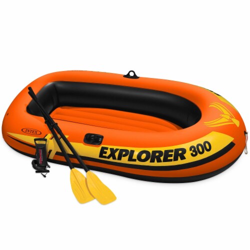 Intex Explorer 300 Inflatable Fishing 3 Person Raft Boat w/ Pump