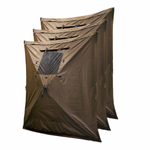 Clam Quick Set Screen Hub Brown Fabric Wind & Sun Panels Accessory Only (6 Pack) Perspective: back
