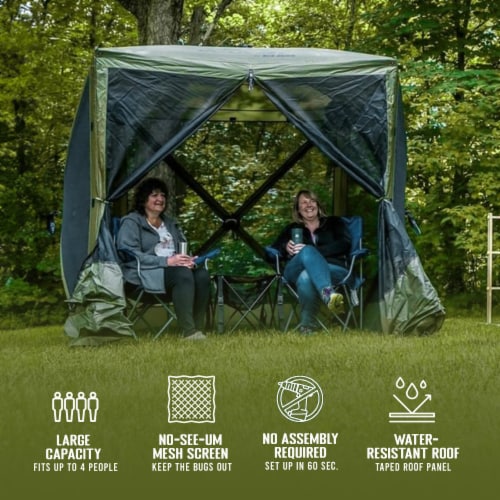 Clam Quick Set Traveler Portable Camping Outdoor Gazebo Canopy Shelter (2 Pack) Perspective: back