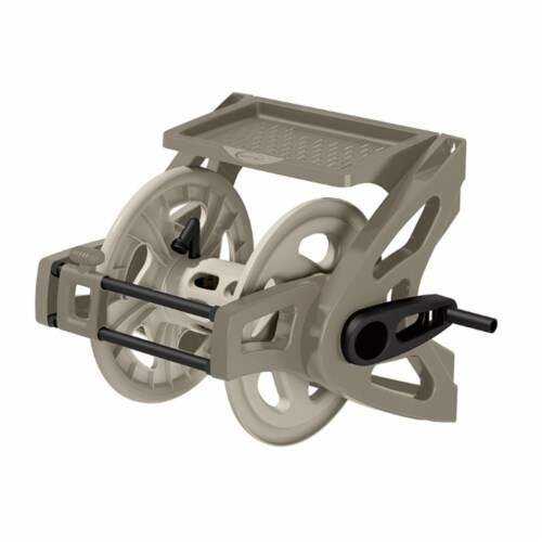 Suncast 175 Foot Slide Trak Garden Hose Handler Wall Mounted Hose Reel (2 Pack) Perspective: back