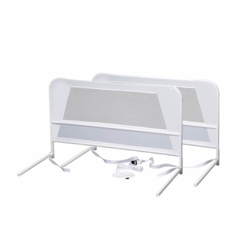 KidCo Mesh and Steel Double Pack Telescopic Child Bed Rail Guard, White (2 Sets) Perspective: back