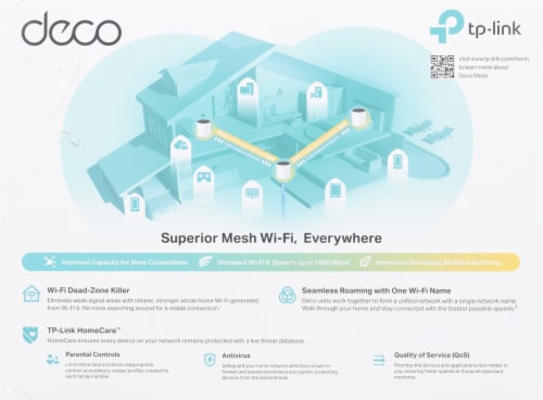 TP-Link Deco X-25 (3 Pack) Wi-Fi 6 AX1800 Mesh Routers Home Coverage up to 5800 Sq. ft. Perspective: back