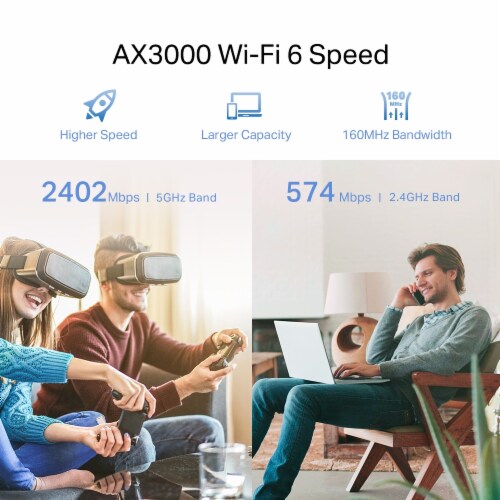 TP-Link RE705X Wi-Fi 6 AX3000 Dual Band WiFi Range Extender Perspective: back