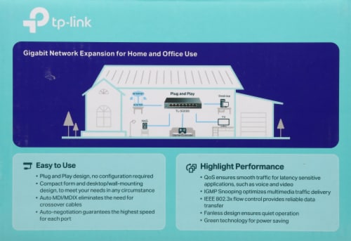 TP-Link TL-SG608 8-Port Gigabit Desktop Switch Perspective: back