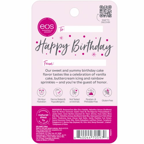 EOS® Birthday Cake Shea Super Soft Lip Balm™ Perspective: back