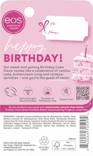 EOS Birthday Cake Lip Balm Stick Perspective: back