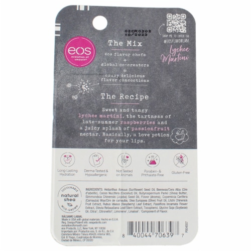 eos Super Soft Lychee Martini Shea Super Soft Lip Balm Perspective: back