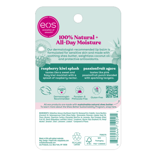 eos Raspberry Kiwi Splash & Passionfruit Agave Lip Balm Perspective: back