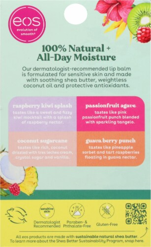 eos® 100% Natural Organic Lip Balm Tropical Variety Pack Perspective: back
