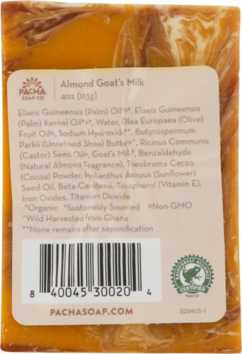 Pacha Soap Co. Almond Goat's Milk Bar Soap Perspective: back