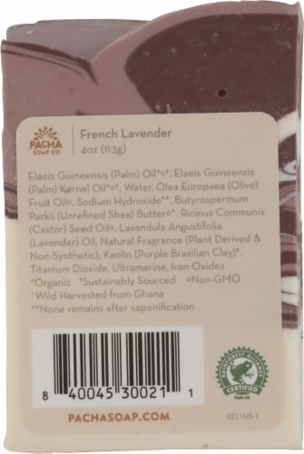 Pacha Soap Co. French Lavender Bar Soap Perspective: back