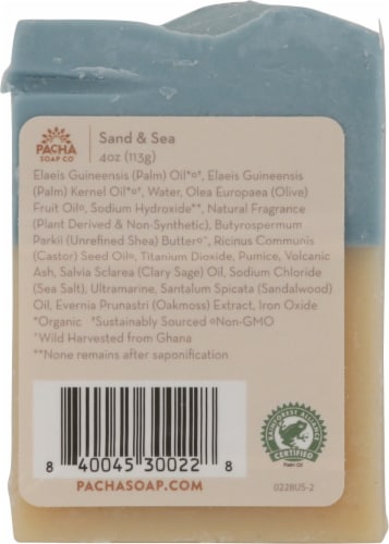 Pacha Soap Co. Sand & Sea Bar Soap Perspective: back