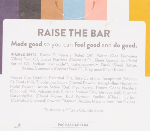 Pacha Soap Co. Pacha Peaces Bar Soap Variety Pack Perspective: back