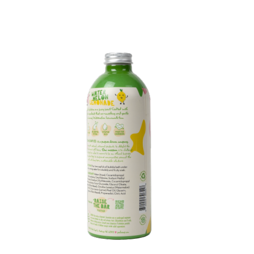 Pacha Soap Co. Kids Watermelon Lemonade Bubble Bath Perspective: back