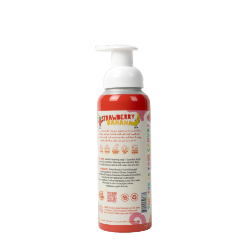 Pacha Soap Co. Kids Strawberry Banana 2-in-1 Foaming Shampoo & Body Wash Perspective: back