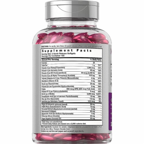 Horbaach Hair Skin and Nails Vitamins | 300 Softgels, 300 Softgels - Baker's