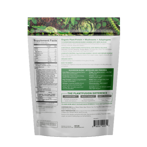 PlantFusion® Mushrooms & Protein Chocolate Powder Perspective: back
