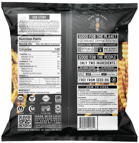 Roots Farm Fresh™ Crinkle Cut Fries Perspective: back