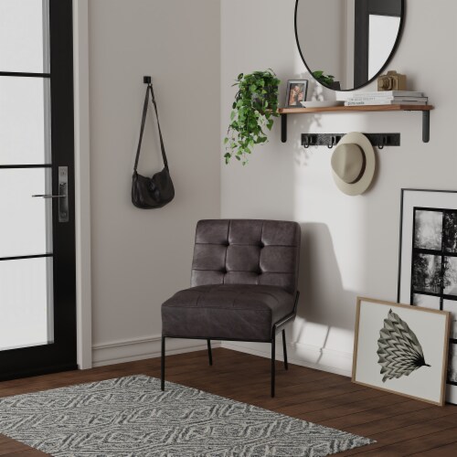 Eluxury armless 2025 tufted accent chair
