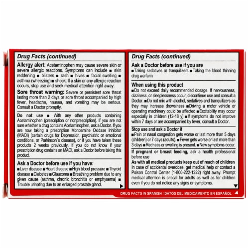 Chinoin® Antiflu-Des® Cold & Flu Medicine Perspective: back