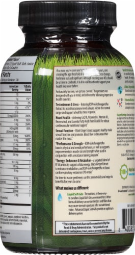 Irwin Naturals® Energy & Endurance Testosterone Up® Men Over 40 Liquid Soft-Gels Perspective: back