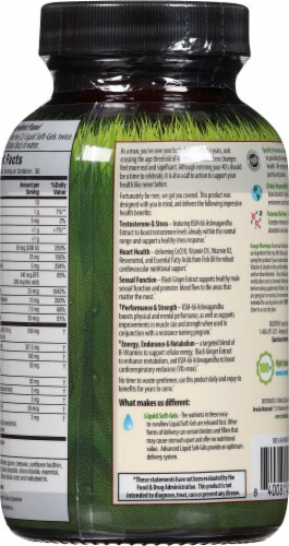 Irwin Naturals® Energy & Endurance Testosterone Up® Men Over 40 Liquid Soft-Gels Perspective: back