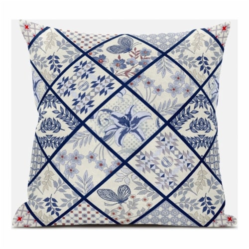 Fall Patch Snowflowers Throw Fabric Pillow in Gold Cream Peach 18x18 Perspective: back