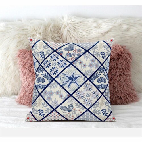 Fall Patch Snowflowers Throw Fabric Pillow in Gold Cream Peach 20x20 Perspective: back