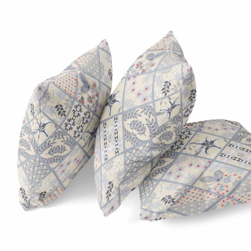 Fall Patch Snowflowers Suede Zippered Pillow With Insert In Dark Green Peach Perspective: back