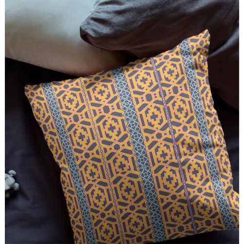 Loyalty And Love Suede Zippered Pillow W Insert In Brown And Yellow Perspective: back