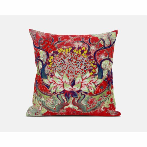Vase Sunflower Matches Suede Zippered Pillow With Insert Red Green 1 Metro Market