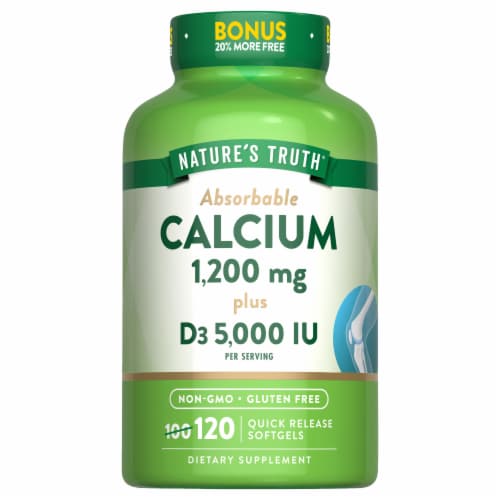 Nature's Truth Absorbable Calcium plus D3 Quick Release Softgels Perspective: back
