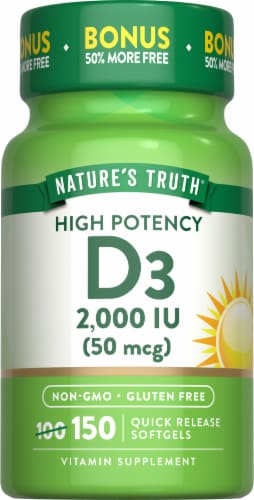 Nature’s Truth Vit D3 2,000 IU 50 mcg 100+50 SG Perspective: back