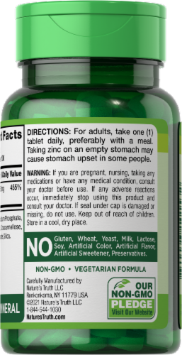 Nature's Truth® Chelated Zinc Tablets 50mg Perspective: back