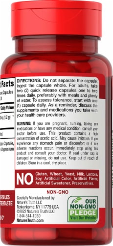 Nature's Truth Apple Cider Vinegar Capsules Perspective: back