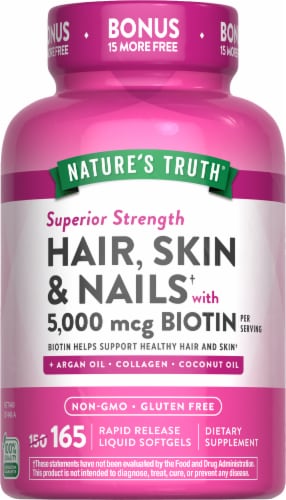Nature's Truth® Hair Skin & Nails Biotin Dietary Supplement Rapid Release  Liquid Softgels 5000mcg, 165 ct - Kroger